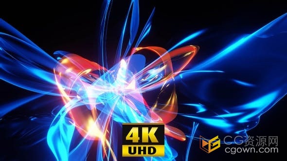 视频素材-4K透明多色紫罗兰色彩抽象无定形视觉艺术VJ循环动画