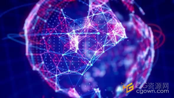 视频素材-世界数字网络数据背景循环用于标题揭幕战科幻技术电影场景