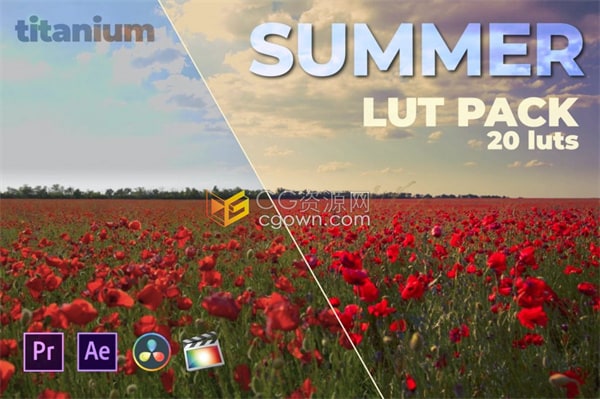 20个清爽夏日风格专业色彩校正LUTS调色预设Cube文件免费下载
