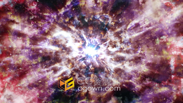 飞越星云银河系太空场景动画背景视频素材下载