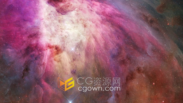 飞往猎户座星云美丽星空银河系场景动画视频素材下载