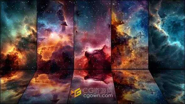 5组太空星云宇宙尘埃云动画背景视频素材下载
