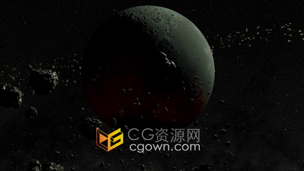 太阳系外行星03围绕碎石星球太空场景动画视频素材下载