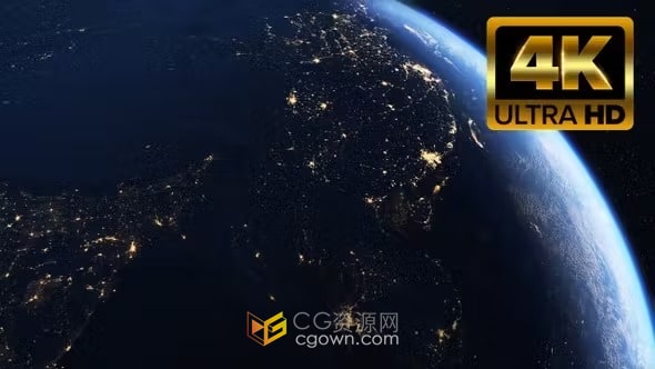 夜间从太空看到的地球卫星视图亚洲中国奇妙探索视频素材
