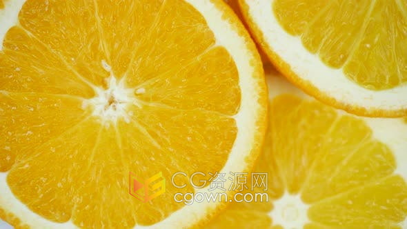 实拍素材-新鲜柑橘橙子水果旋转特写健康早餐果汁橙汁饮料视频素材
