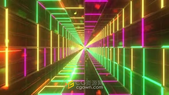 彩色霓虹灯激光disco灯光舞台背景VJ视频素材