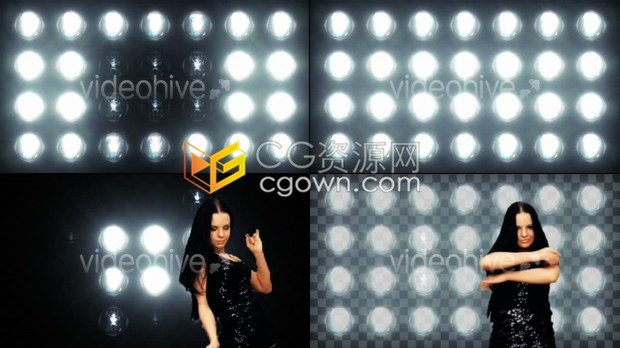 20个全高清聚光灯闪烁效果视频素材适合VJ夜总会led屏幕投影舞台派对活动