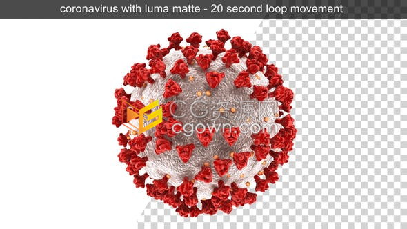 带有Alpha透明通道的新型冠状病毒微生物细胞细菌动画视频素材下载
