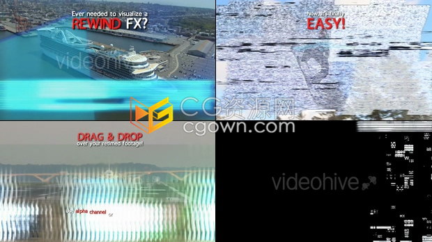 制作影片倒带画面效果有3种动画带有声音Alpha通道视频素材文件