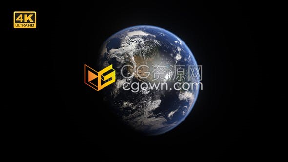 4K帧速率逼真的旋转地球动画视频素材带循环效果