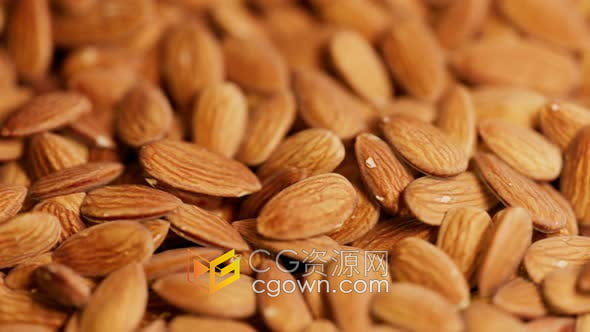 特写杏仁果子美味松脆坚果4K实拍视频素材下载