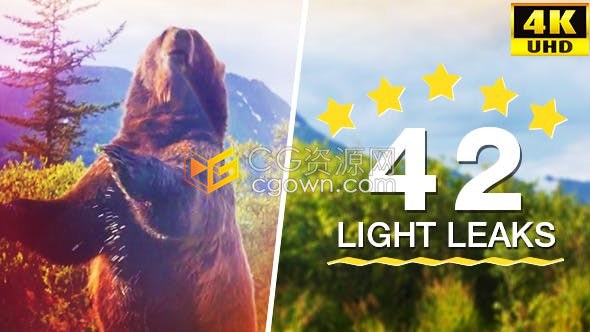 42组4K分辨率光效视频素材下载镜头光晕泄漏光效散景叠加效果