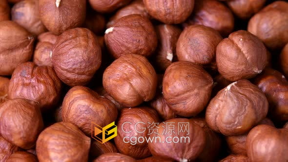 特写榛子食品板栗尖栗实拍视频素材1080P分辨率