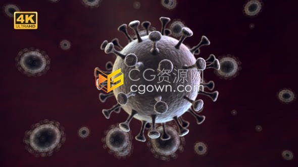 4K超高清分辨率新型冠状病毒微生物支原体covid-19形状背景视频素材