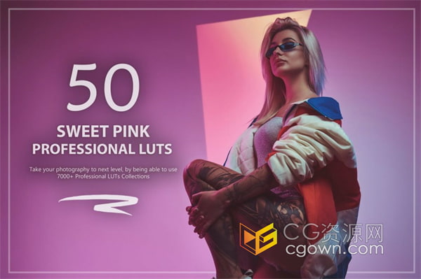 50个甜粉色Sweet Pink LUT和预设包免费下载
