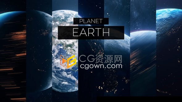 7组时间推移地球旋转动画夜间晚上地球效果背景视频素材下载