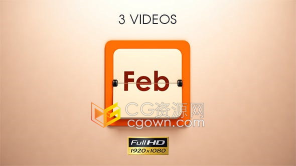 月份倒计时从一月翻页到十二月效果动画视频素材免费下载