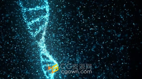 旋转的双螺旋数字DNA分子链微生物学健康遗传医疗保健人类基因视频素材