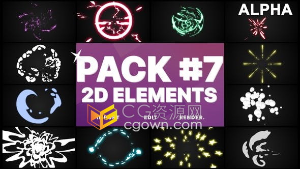 极限运动舞蹈视频剪辑叠加很酷FX元素发光手绘能量爆炸图形动画视频素材