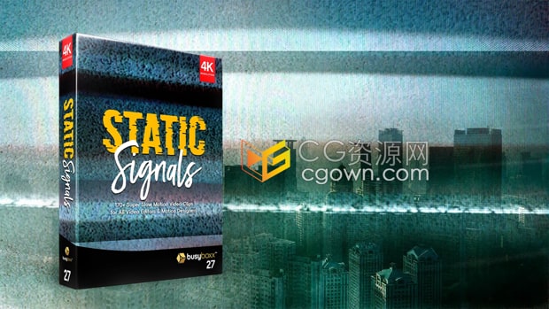 173组信号干扰故障闪烁失真动画电视花屏幕画面4K分辨率视频素材