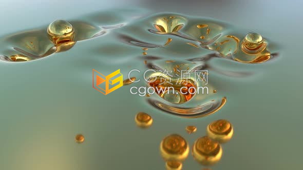 视频素材黄金超现实液态效果抽象黄金流体动画效果素材