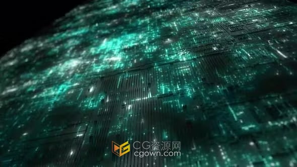 发光PCB电脑板可视化数据处理网络空间和人工智能技术背景视频