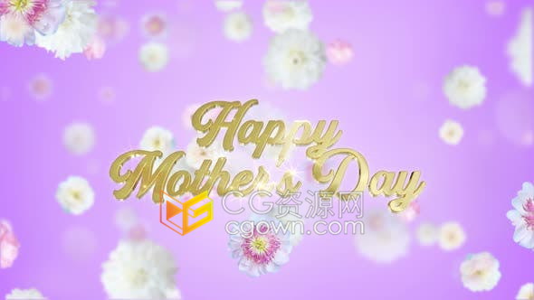 视频素材花瓣动画英文母亲节活动背景视频素材包括4K分辨率