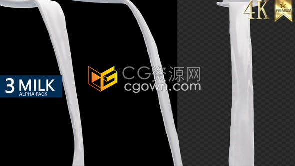4K视频素材慢动作倒牛奶新鲜饮料液体元素流体动画免费下载