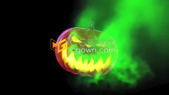 4K万圣节南瓜动画循环背景素材可用于万圣节演示派对聚会搞笑恐怖视频