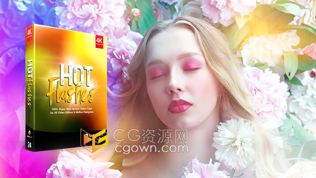 500组彩色闪烁镜头光效叠加特效与转场动画4K分辨率视频素材