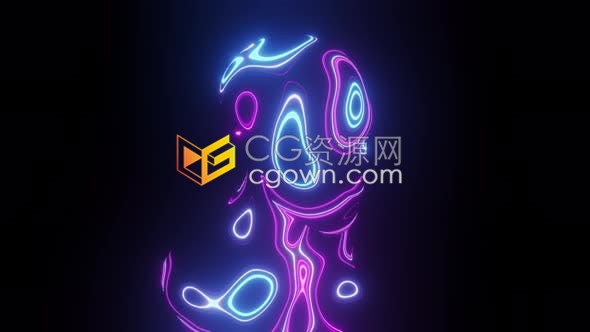 4K人工智能霓虹灯俯视图适用于视频投影俱乐部派对背景舞台vj循环AI技术展示