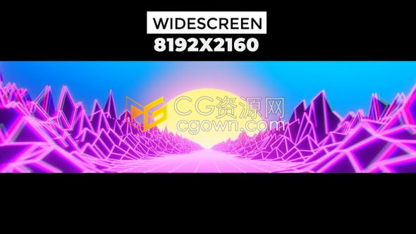 视频素材-复古波超宽屏贴图视觉VJ循环霓虹灯背景素材免费下载