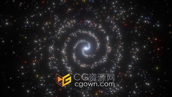 催眠螺旋动画散发粒子发光背景视频素材免费下载