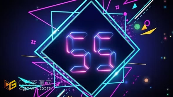 2024年新年倒计时发光霓虹灯数字倒数视频素材