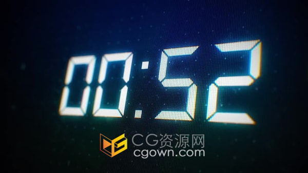 计算机屏幕上白色数字显示60秒计时器倒计时视频素材