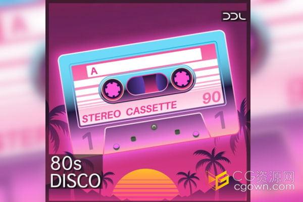 80年代迪斯科俱乐部音乐节奏和和声的WAV循环