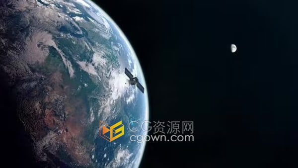 高清分辨率地球轨道上卫星非常适合在科幻军事场景卫星通信视频素材