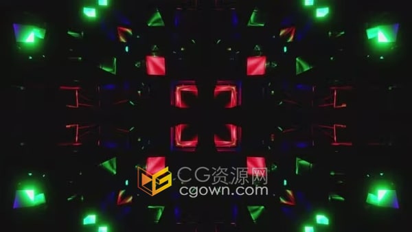 闪烁虹彩霓虹灯绽放循环动画舞台背景视频素材4k分辨率