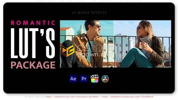 30个适用于DJI Mavic Pro 3的浪漫色彩LUT电影调色