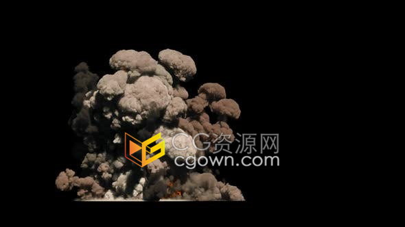 视频素材制作爆炸烟雾火灾场景VFX特效合成视频素材带Alpha透明通道