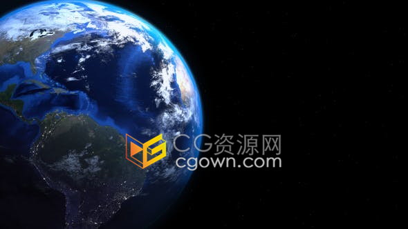 视频素材3种不同取景地球旋转效果动画循环动态背景素材下载