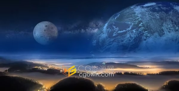 天文学背景宇宙地球星系风景动态壁纸星云视频素材下载