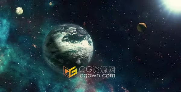 太空全景天文学背景宇宙幻想未来飞行天空动态背景视频素材