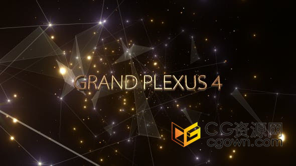 视频素材-大气优雅点线几何图形线条灯光闪烁抽象空间感循环背景标题动画