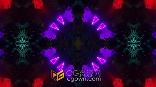 色彩鲜艳的抽象背景元素万花筒VJ循环视频素材
