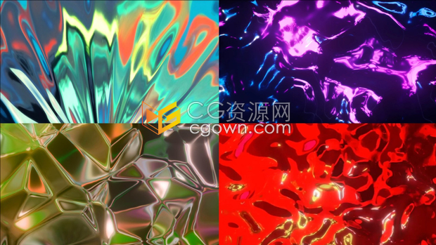 14种霓虹熔岩色彩缤纷液体熔融循环动画视频背景素材4K分辨率