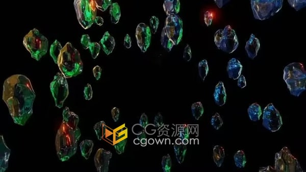 抽象背景水晶宝石碎片闪亮隧道VJ背景视频素材