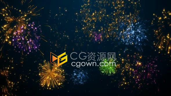 视频素材-Fireworks烟花带Alpha透明通道狂欢节日庆祝活动