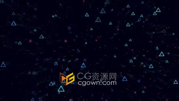 三角形符号元素动画游戏背景视频素材下载
