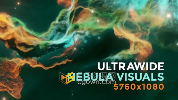 5K分辨率5760×1080宽屏视觉效果星云动态背景视频素材